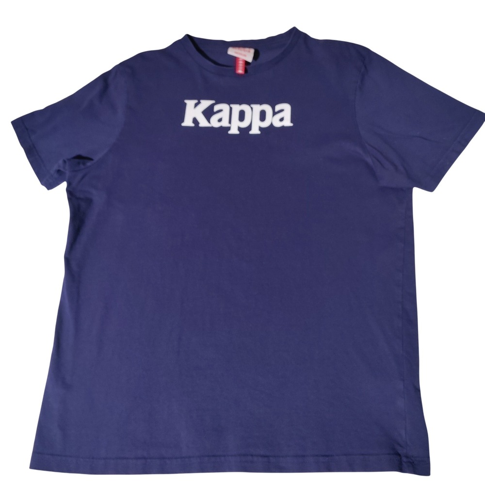 Kappa Mens Navy Blue Graphic T-Shirt Omini Logo Pink White Size Medium